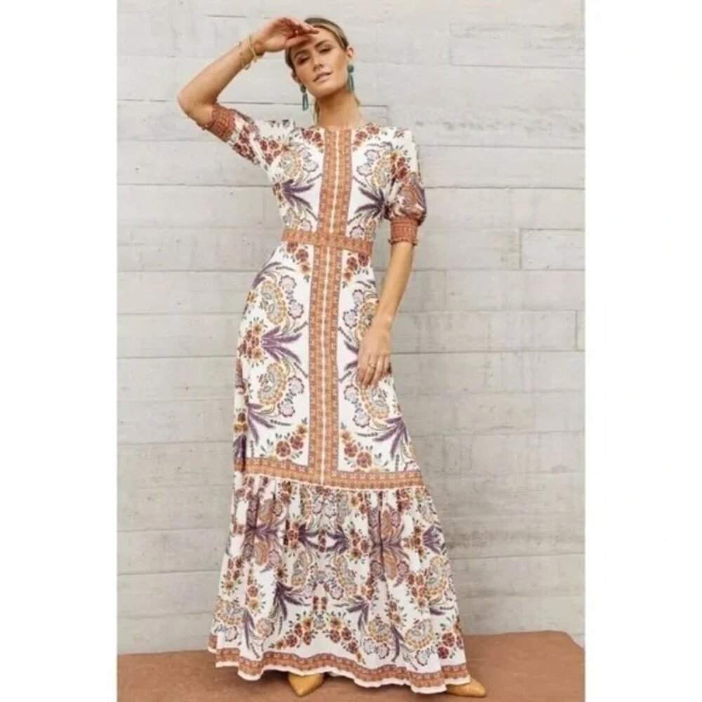 Floral Patterned Dress with Earthy Tones